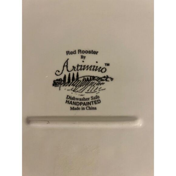 Artimino Red Rooster Hand Painted Large Serving Platter Discountinued - Picture 5 of 6